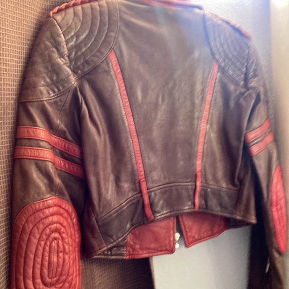 JEAN PAUL GAULTIER FOR TARGET GENUINE LAMB LEATHER MOTORCYCLE JACKET W/CONTRAST - Picture 6 of 11